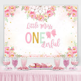 Little Miss Onederful Pink Folral Anniversaire Toile de fond